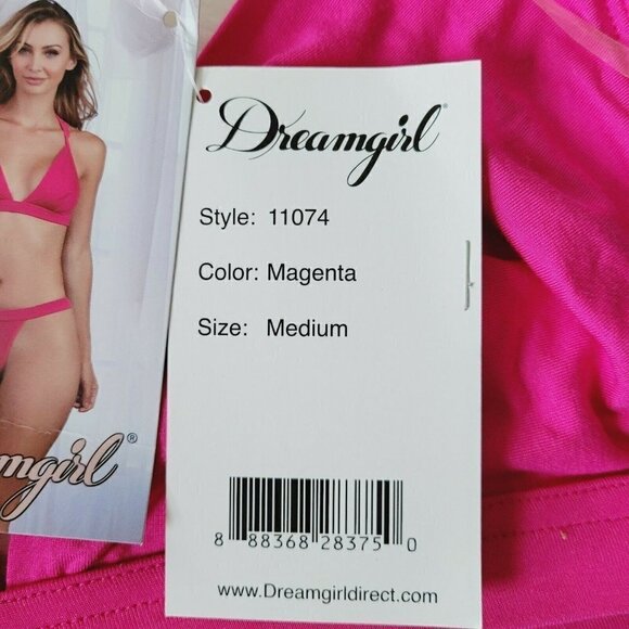 Dreamgirl Lingerie Bralette Hot Pink Magenta Size Medium NWT Lace T-Back - Picture 7 of 8